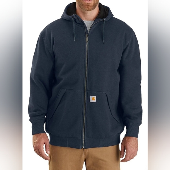 Carhartt Rain Defender Loose Fit MidWeight Thermal Lined Hooded Zip up Jacket 2X - Picture 1 of 4